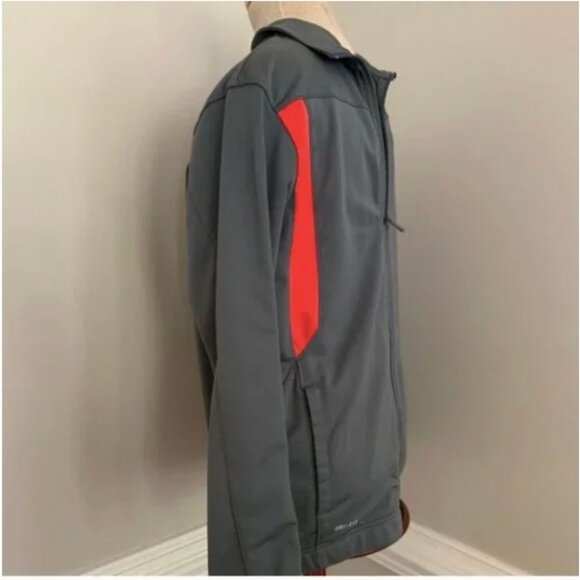 Nike Full Zip Windbreaker Gray with Orange Strip Youth XL - Picture 3 of 8